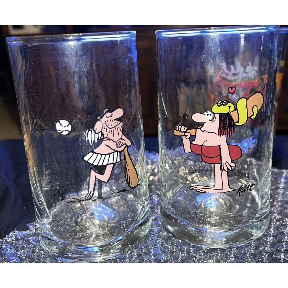 1981 Arby's B.C. Ice Age Collector's Series 2 Glasses New VINTAGE